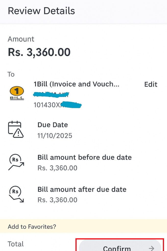 Step 5: Review Payment Details