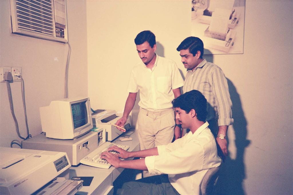 Brain Telecommunication company building and team