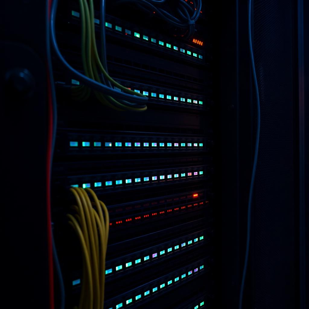 Dense network switch stack with patch cables