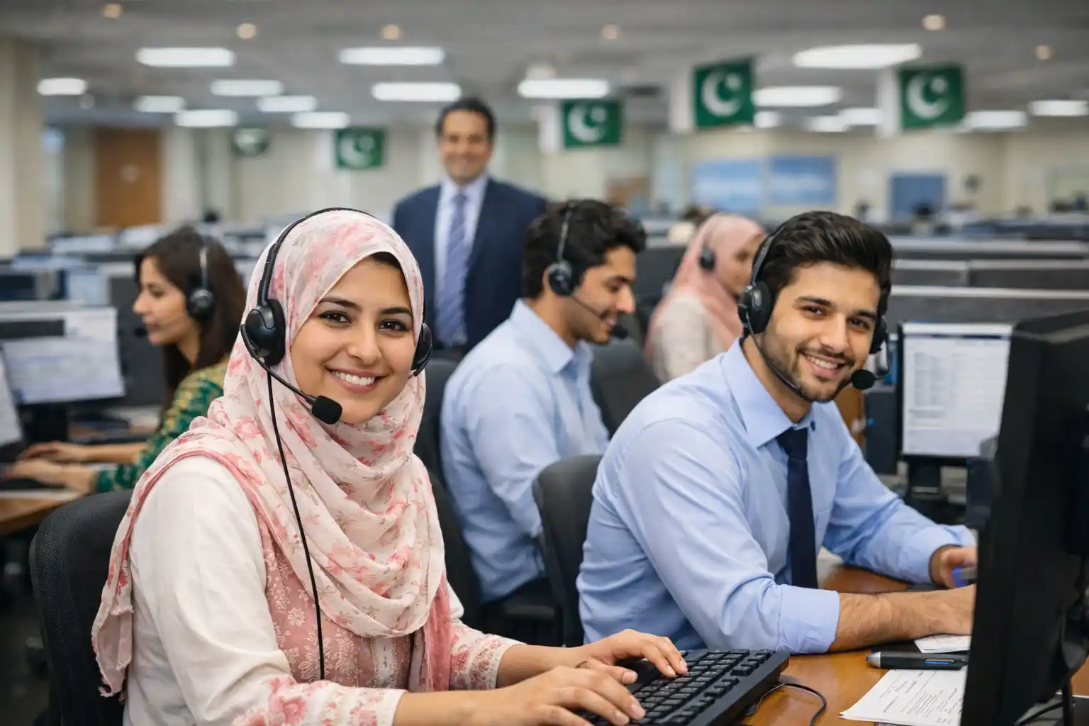 Call Center Staff Expressing Satisfaction with their Calling Quality